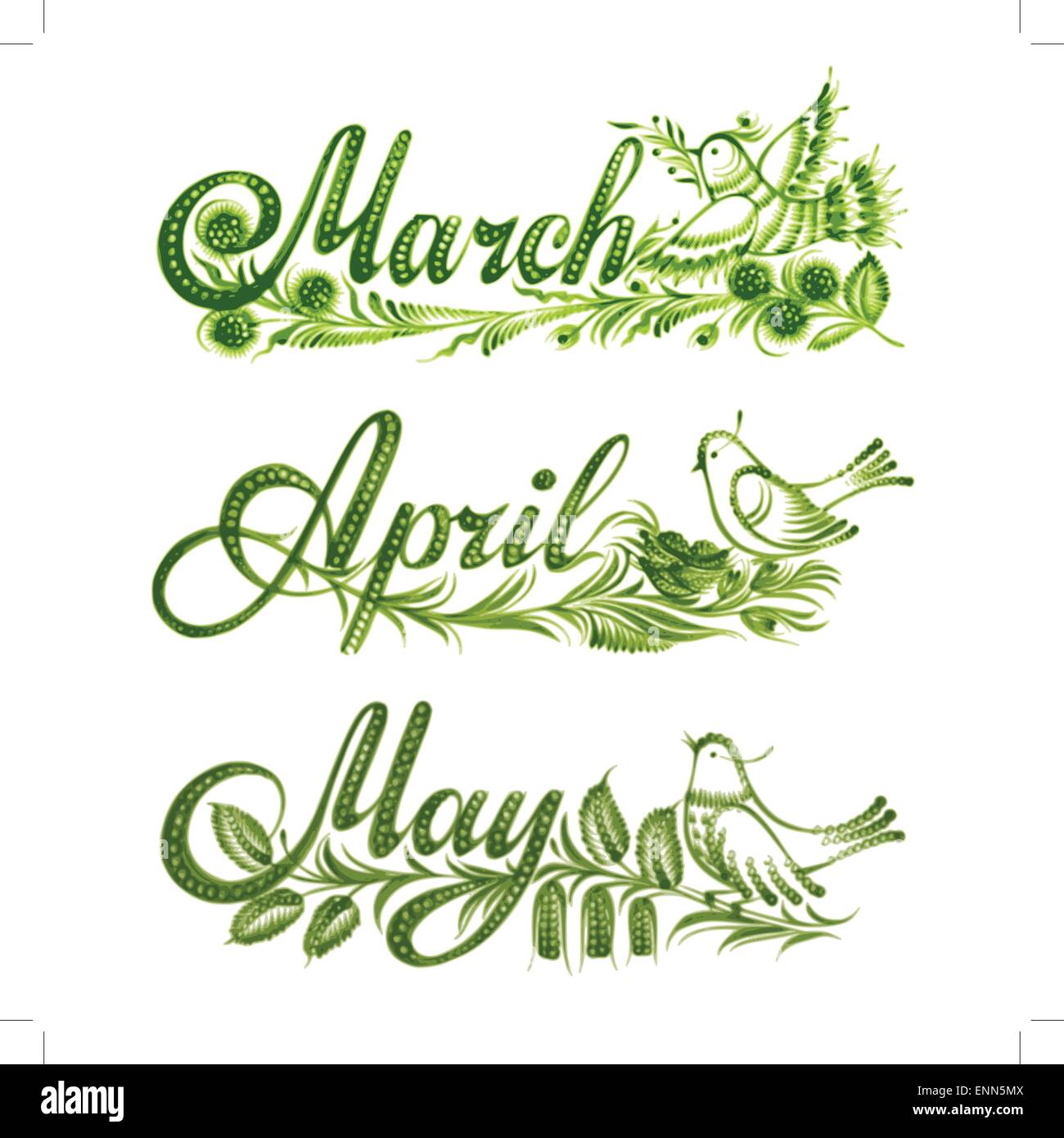 set name of the month spring Stock Vector Image & Art Alamy