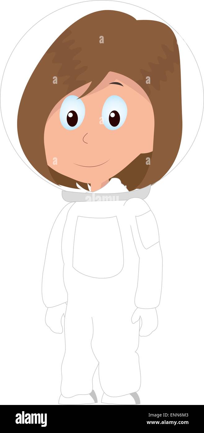 girl with astronaut suit Stock Vector