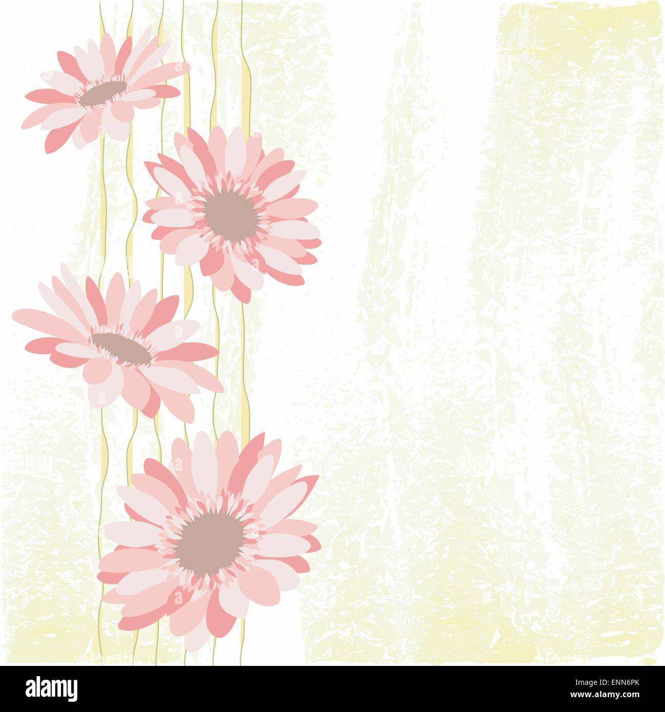 Pink green yellow daisy Stock Vector Images - Alamy