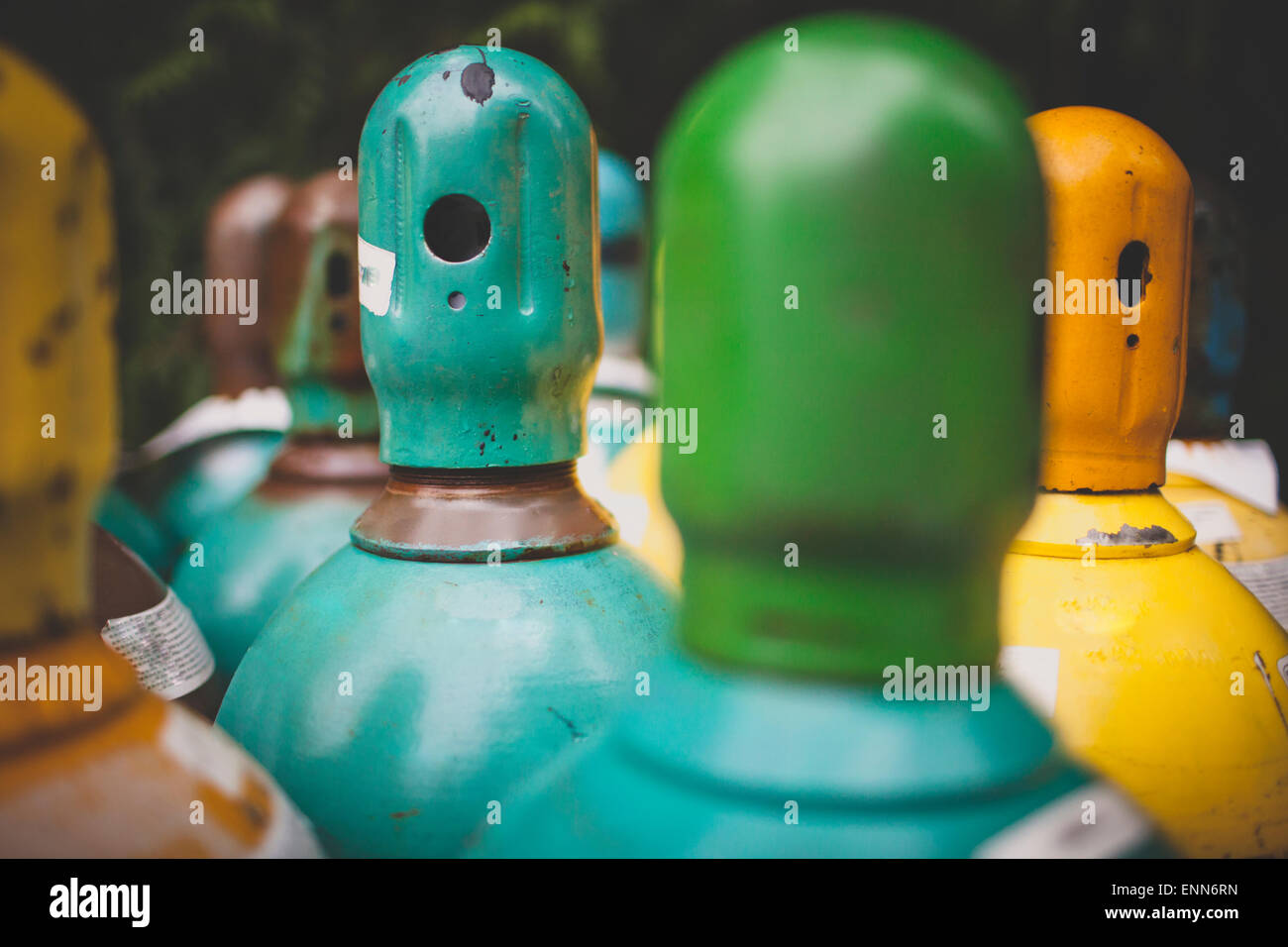 Propane gas cylinders Stock Photo