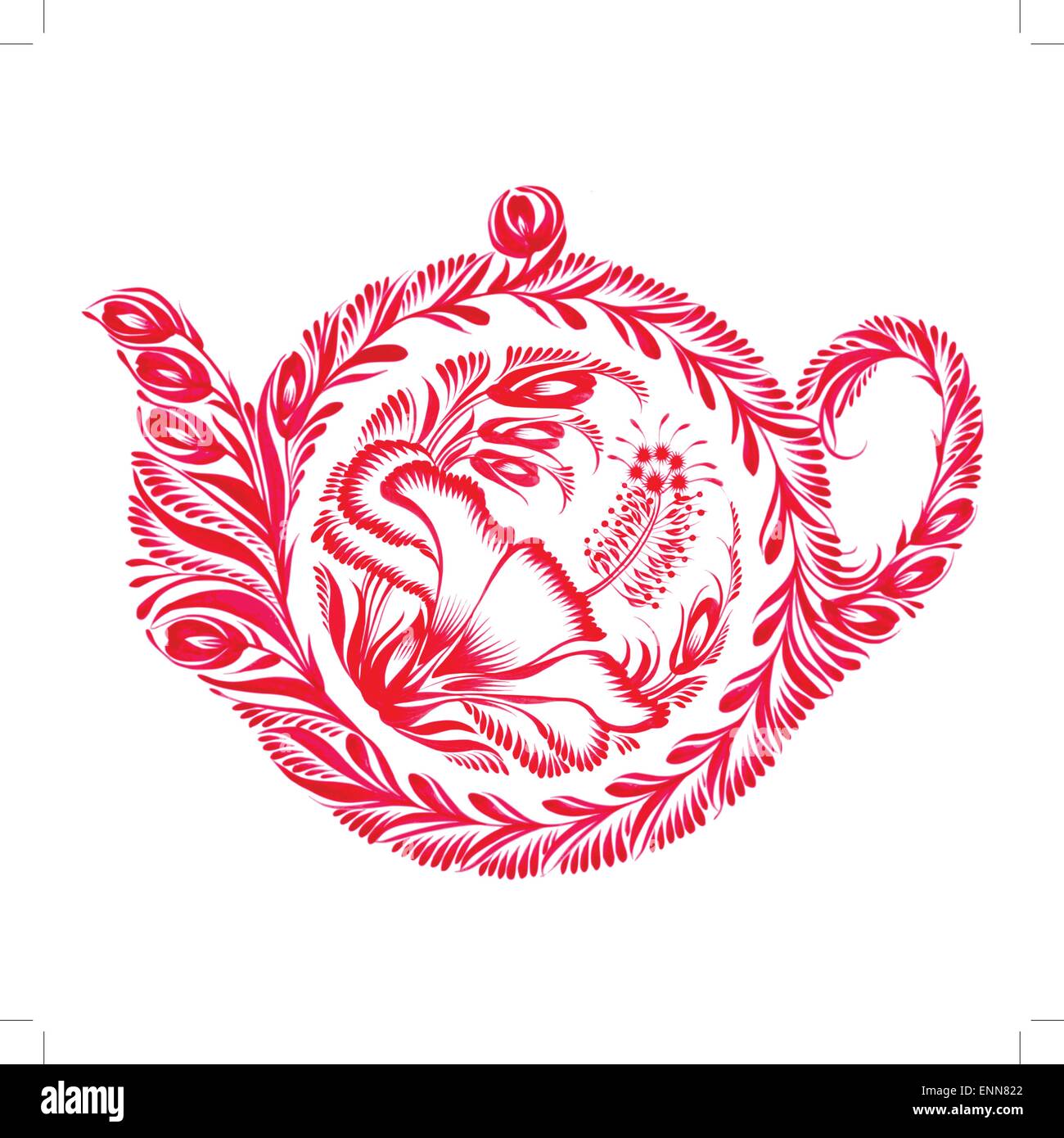 decorative ornament teapot Stock Vector