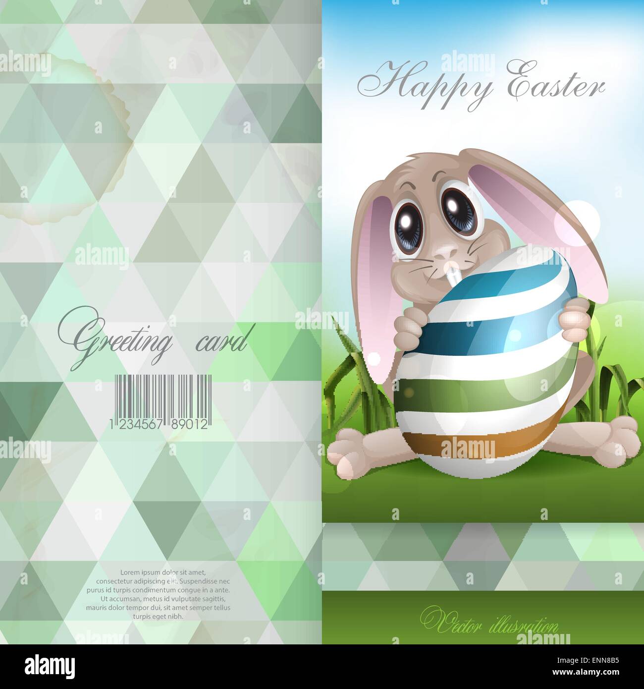Easter Bunny With Colorful Egg Stock Vector Image & Art - Alamy