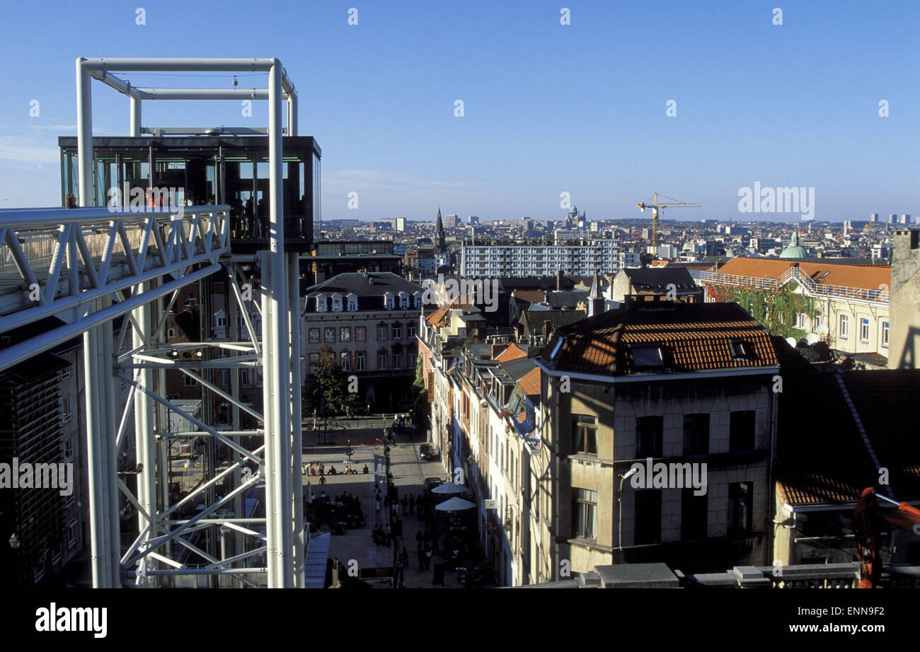 BEL, Belgium, Brussels, view from the Place Polaert to the district Marollen, elevator from the Place Polaert down to the distri Stock Photo