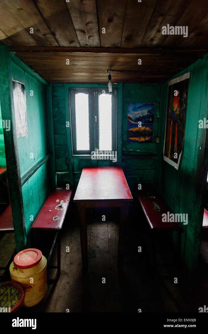 Interior of the Gurung Tea Shop in Darjeeling. Stock Photo