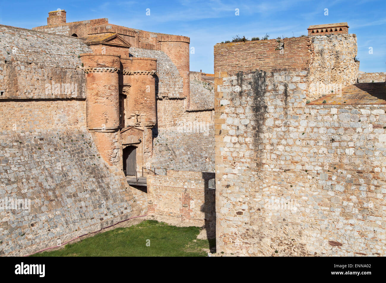 Fort de Salses in Salses-le-Chateau, Languedoc Roussillon, France. Stock Photo