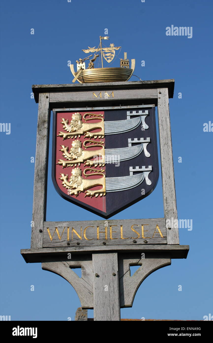 Millennium Sign Of Shield Crest For Winchelsea East Sussex A Cinque Ports The Sign Was Designed By Resident John Haddock Stock Photo Alamy Millennium Sign Of Shield Crest For Winchelsea East Sussex A Cinque Ports The Sign Was Designed By Resident John Haddock Stock Photo Alamy