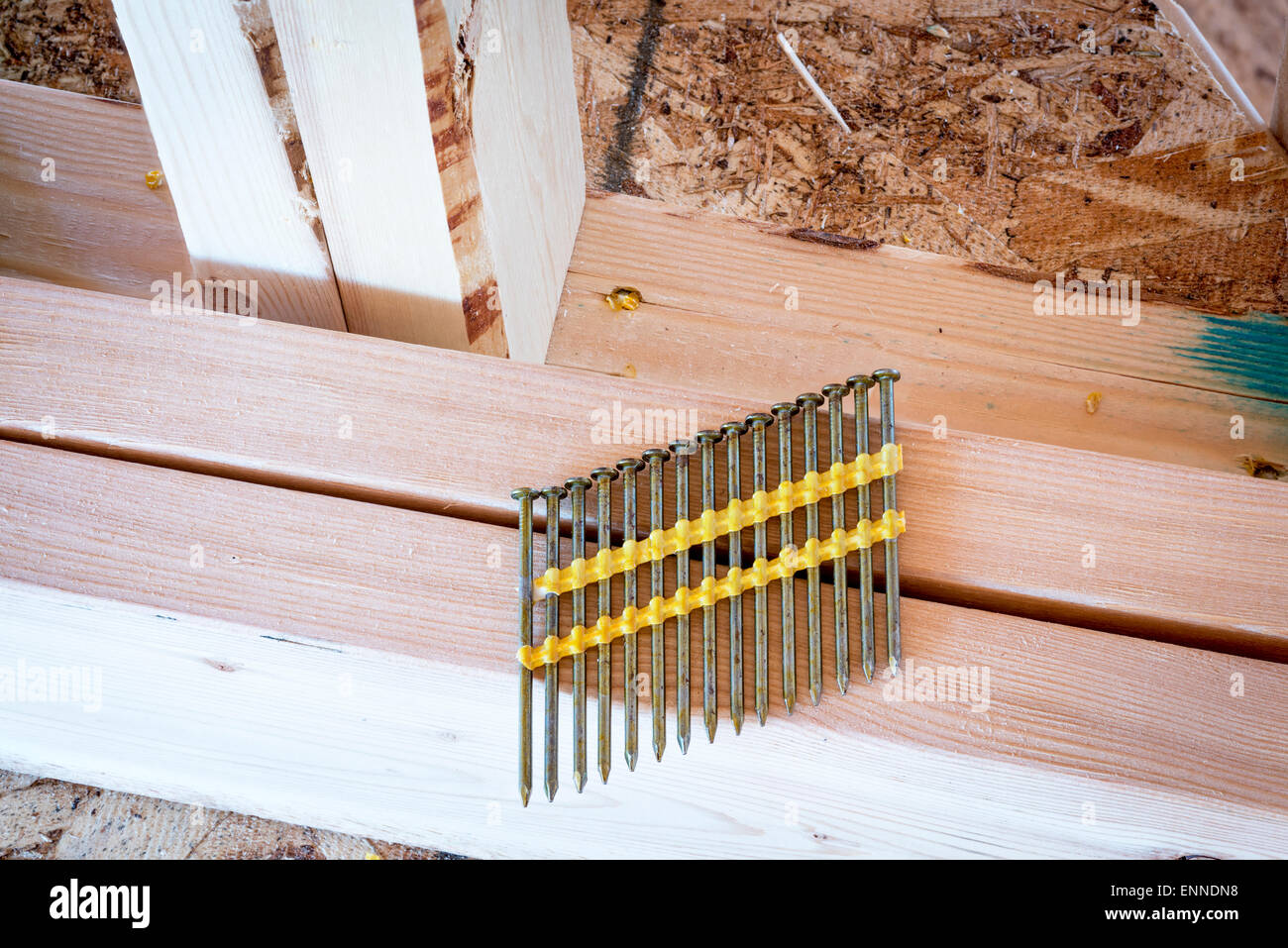 Construction tools on a building site Stock Photo - Alamy