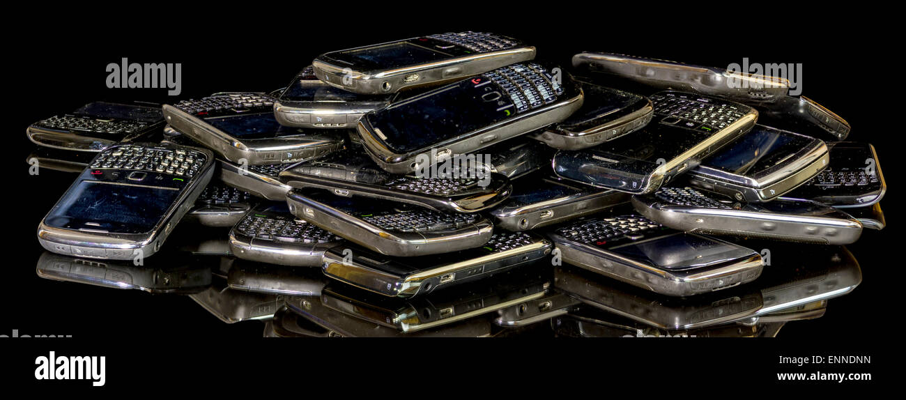 Recycle old cell phones with keyboards Stock Photo Alamy