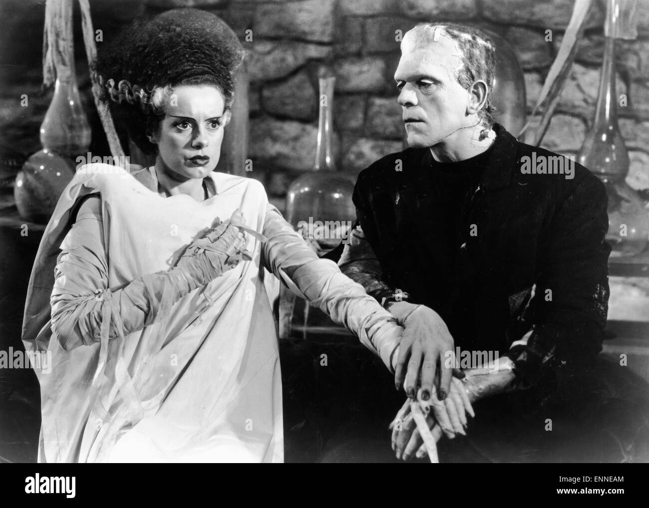 Bride of Frankenstein, USA 1935, aka: Frankensteins Braut, Regie: James Whale, Darsteller: Boris Karloff, Elsa Lanchester Stock Photo