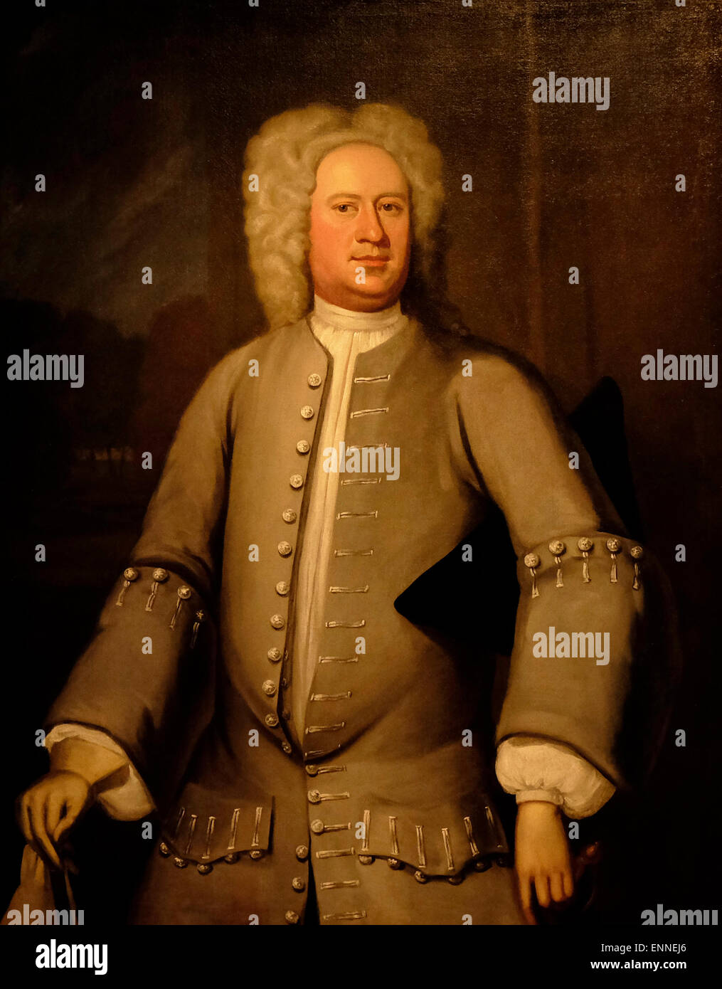 Robert 'King' Carter, circa 1720.  Robert 'King' Carter (1662/63 – 4 August 1732), of Lancaster County, was an American businessman and colonist in Virginia and became one of the wealthiest men in the colonies. Stock Photo