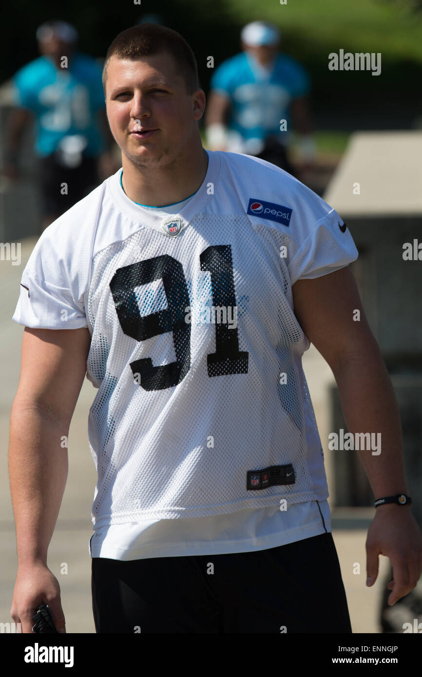 Charlotte, NC, USA. 08th May, 2015. NFL Carolina Panthers held Rookie  MINICAMP on May 8, 2015 at Panthers Practice Field Charlotte NC. Defensive  End number 71 Arthur Miley. Scott D Stivason/Cal Sport