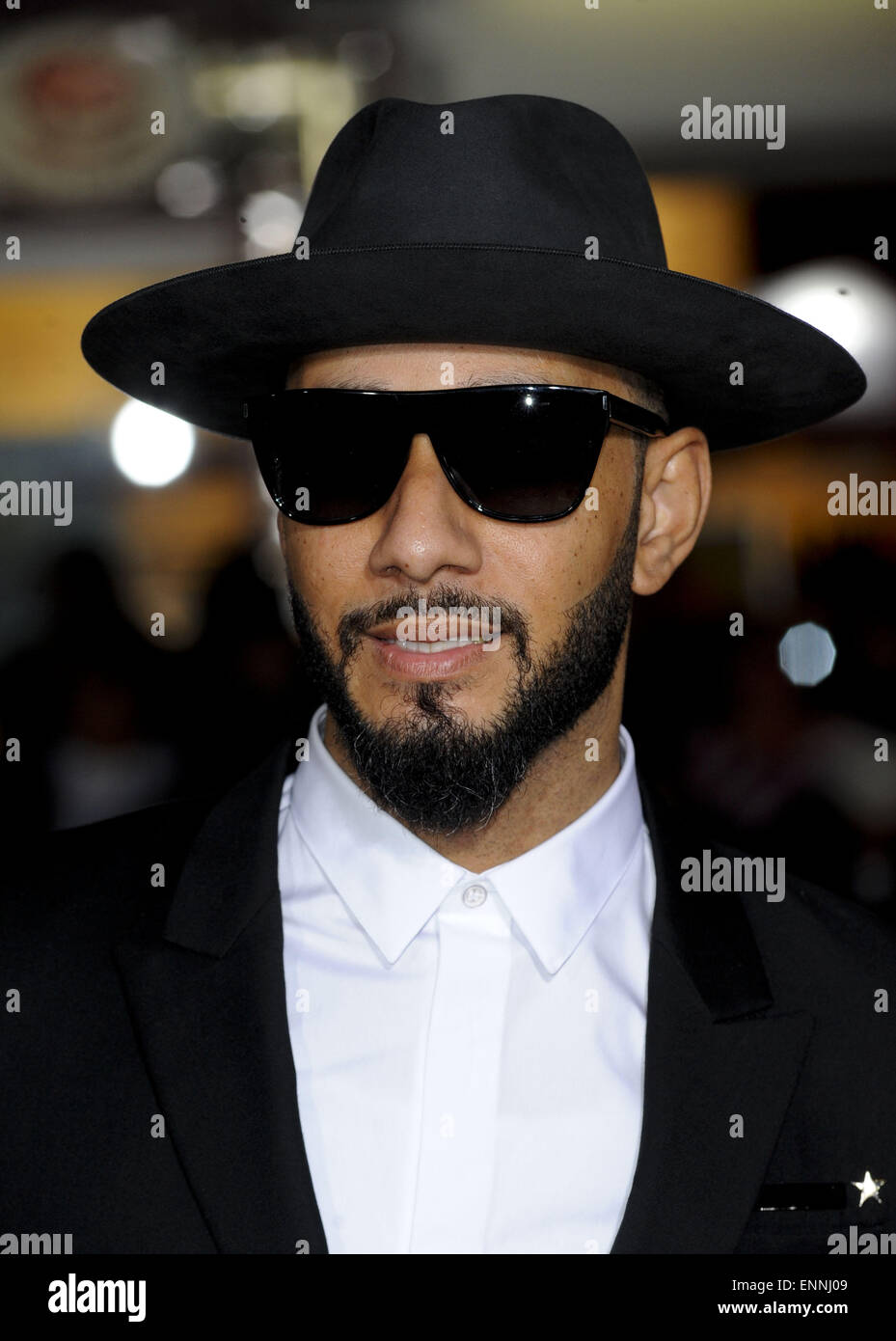 L.A. premiere of 'Dumb and Dumber' held at The Regency Village Theatre in Westwood - Red Carpet Arrivals  Featuring: Swizz Beatz Where: Los Angeles, California, United States When: 03 Nov 2014 Stock Photo