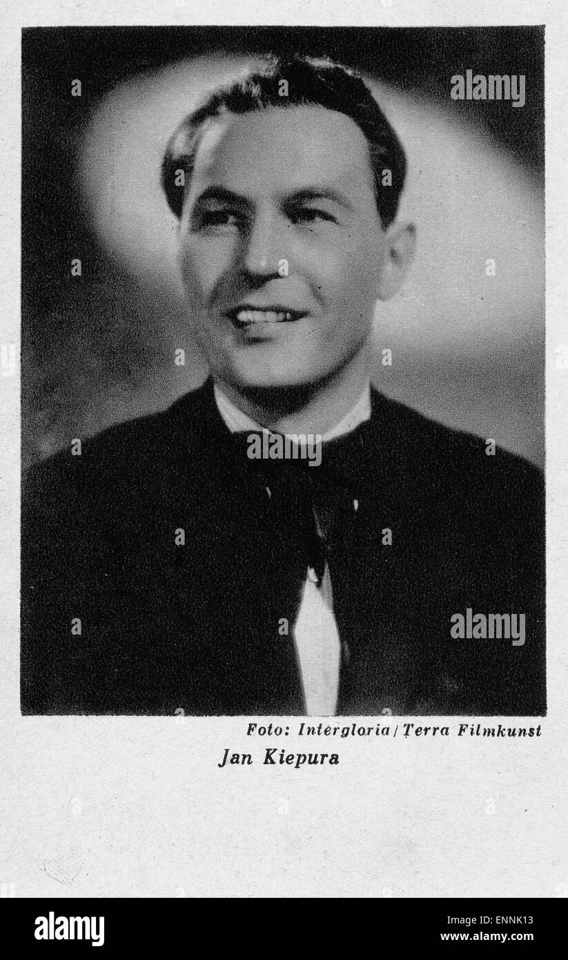 Der polnische Tenor Jan Kiepura auf einer Postkarte, Deutschland 1930er Jahre. Polish singer Jan Kiepura on a post card, Germany Stock Photo