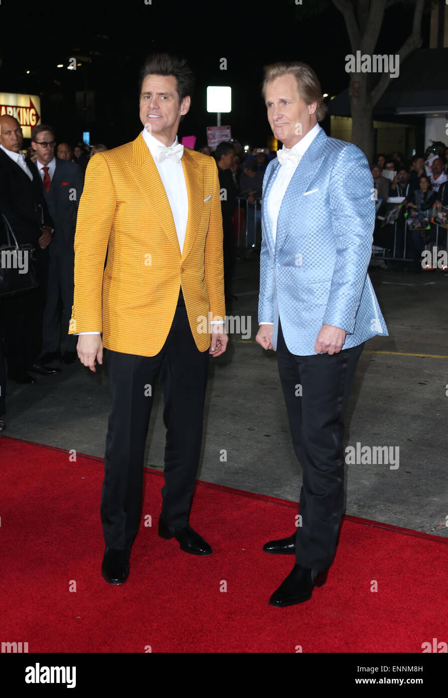 Dumb And Dumber To - Los Angeles Premiere  Featuring: Jim Carrey, Jeff Daniels Where: Westwood, California, United States When: 04 Nov 2014 Stock Photo