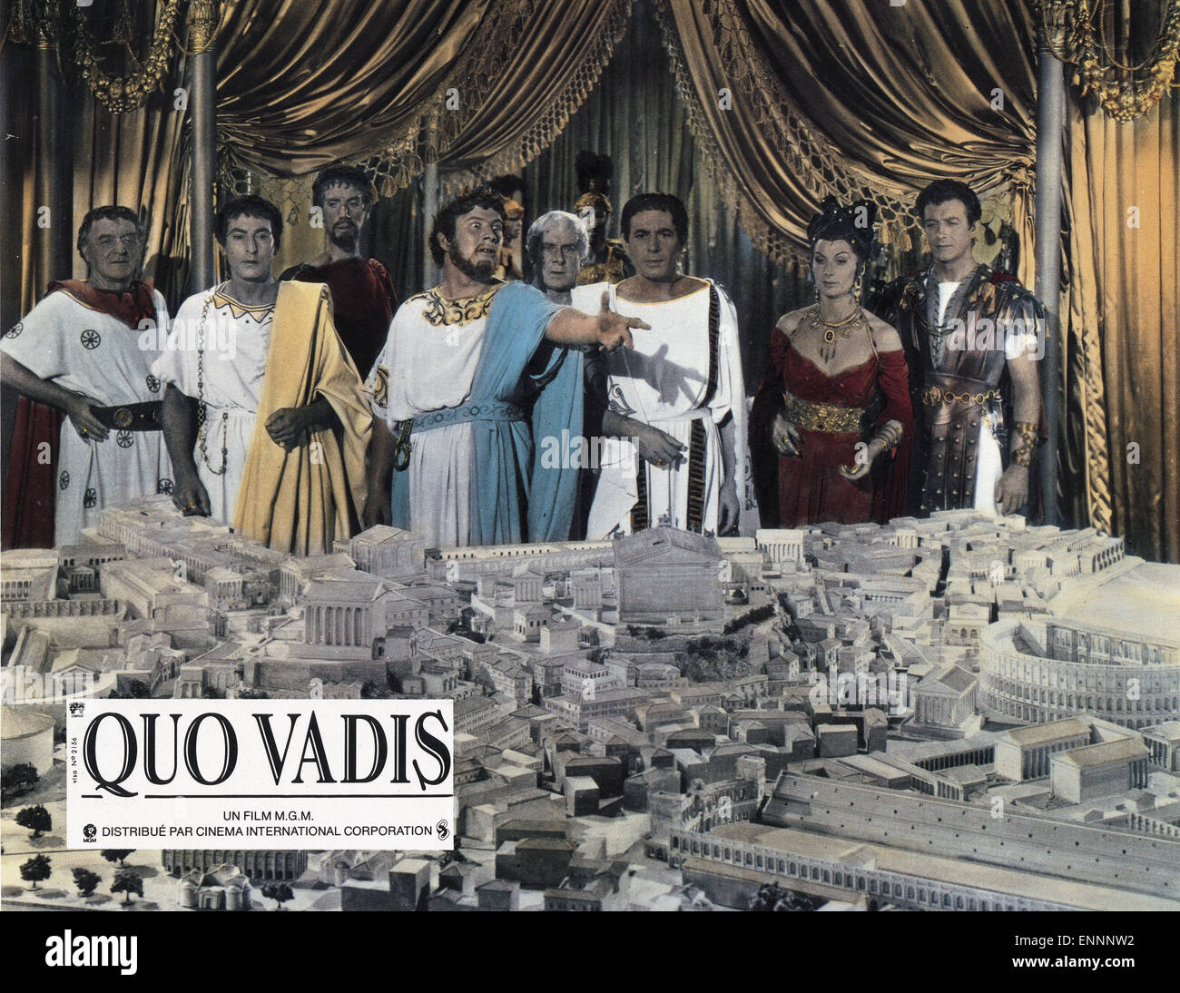 Quo Vadis, USA 1951, Regie: Mervin LeRoy, Anthony Mann, Darsteller: Peter Ustinov (Mitte), Patricia Laffan, Robert Taylor (recht Stock Photo