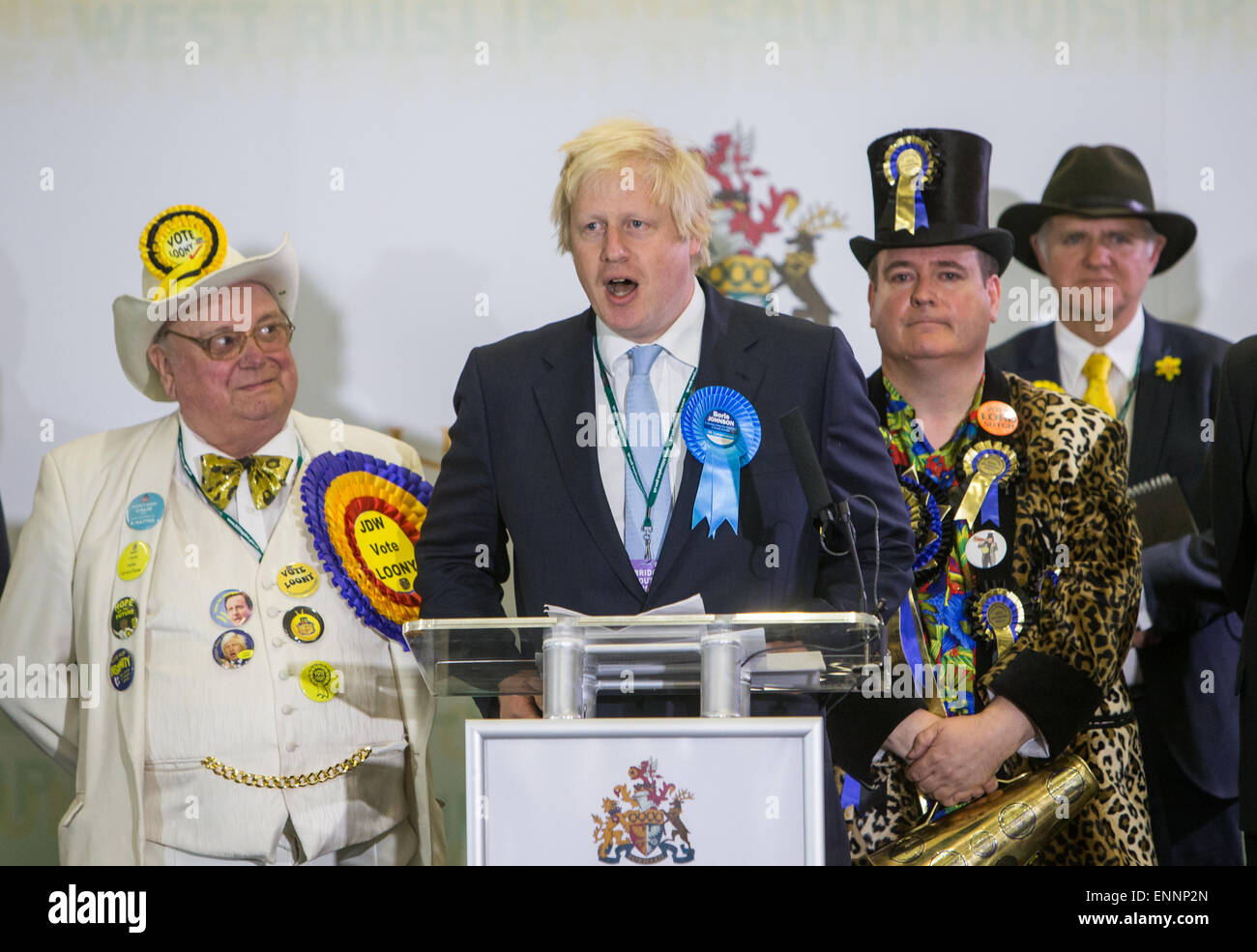 Boris Johnson wins the seat of Uxbridge and South Ruislip Stock Photo