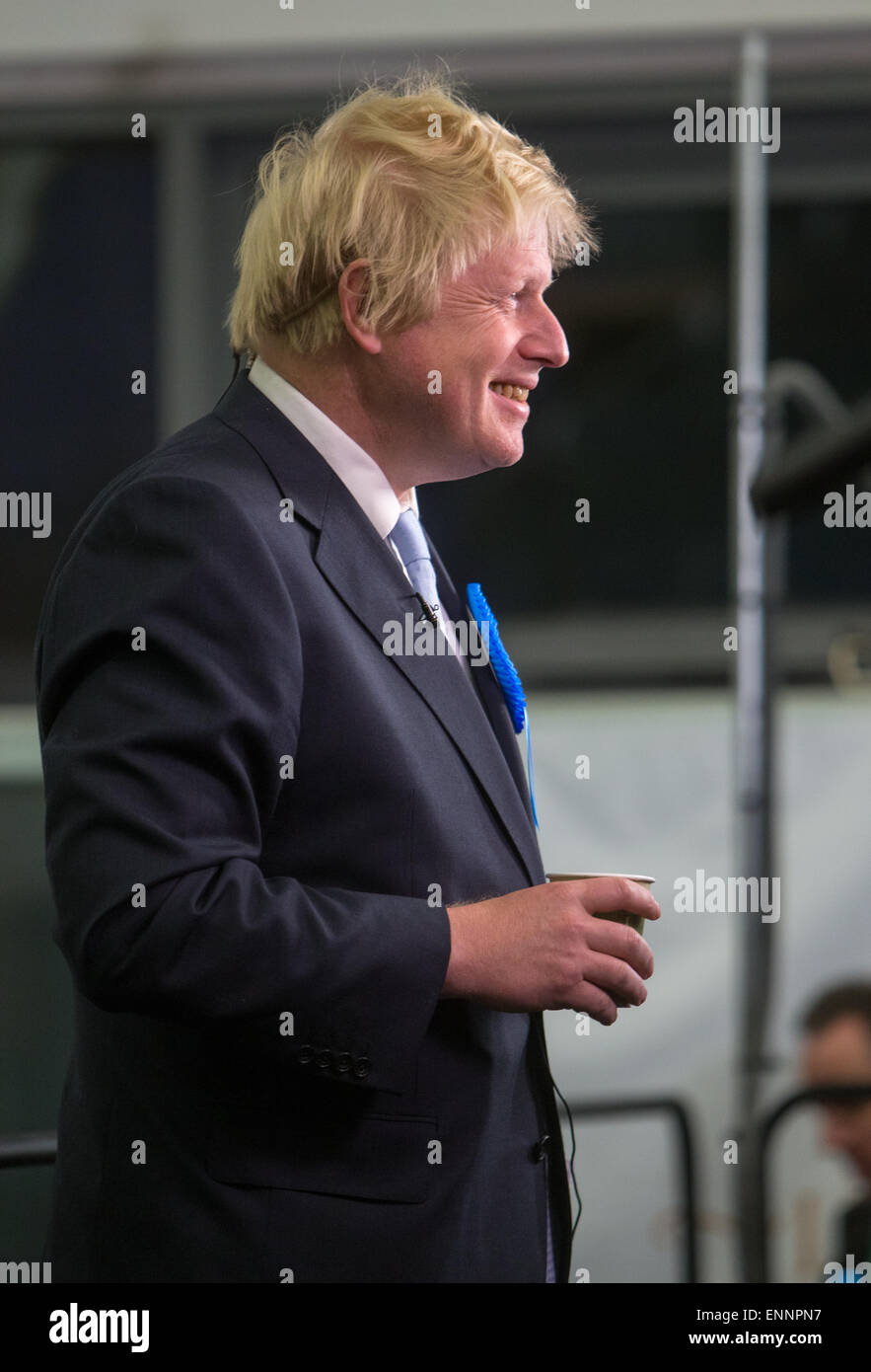 Boris Johnson wins the seat of Uxbridge and South Ruislip Stock Photo