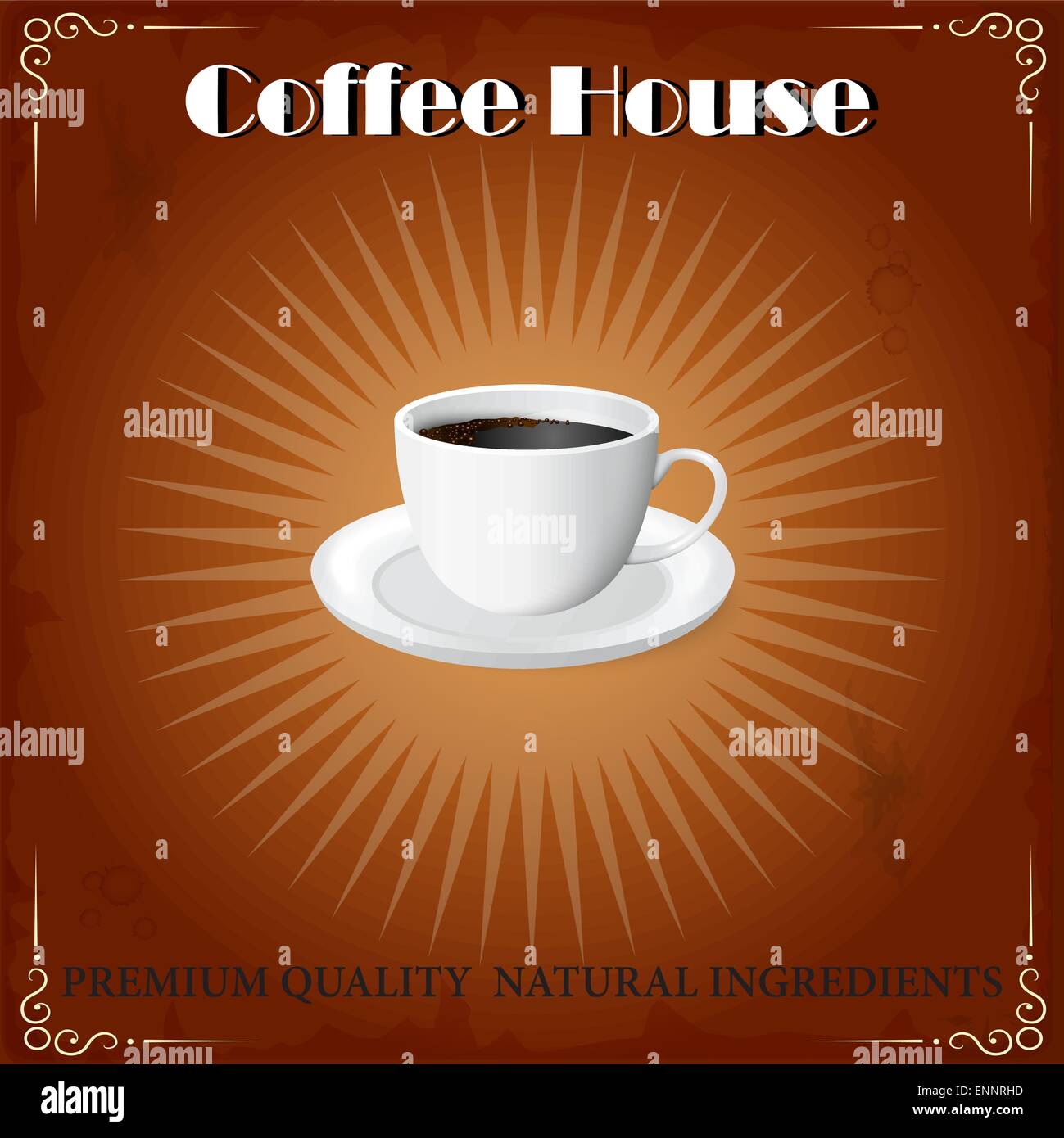 Cafe vintage poster or banner. Coffee house background Stock Vector Image &  Art - Alamy
