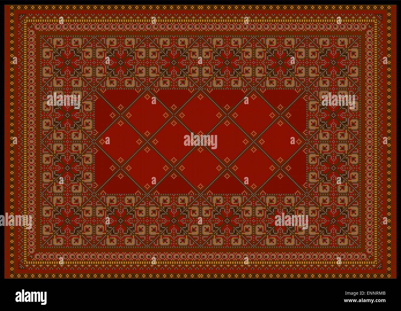Luxurious ornament in red shades for classic carpet Stock Vector Image ...