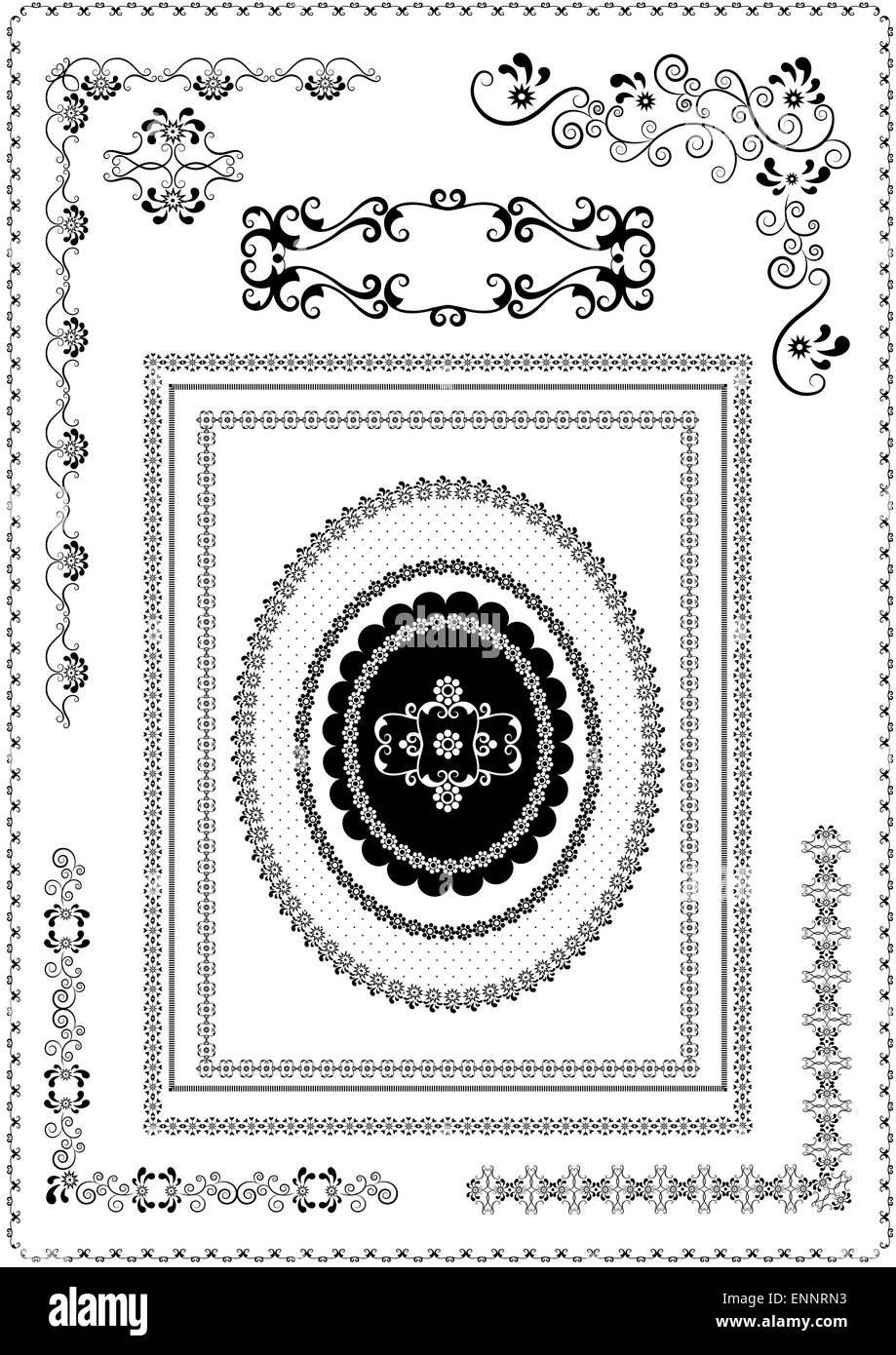 Decorative flourishes frame and corners Stock Vector Image & Art Alamy