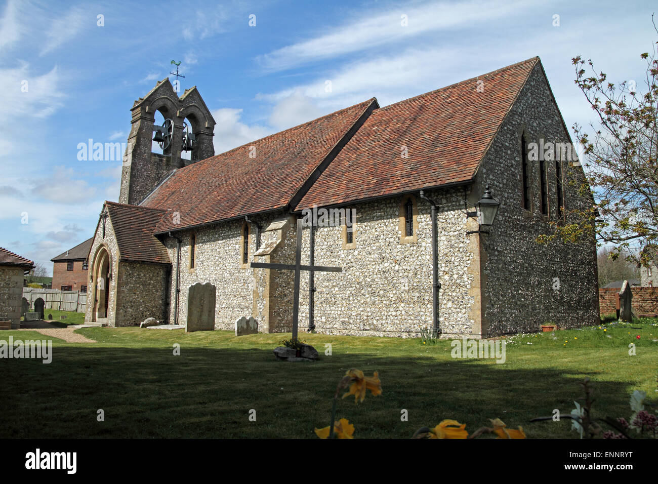 St James Church, Clanfield, Hampshire, England. Rebuilt 1875 but both