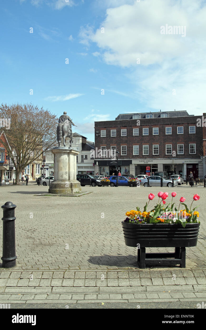 Petersfield Square The town square in Petersfield, Hampshire, England. In the middle is ...