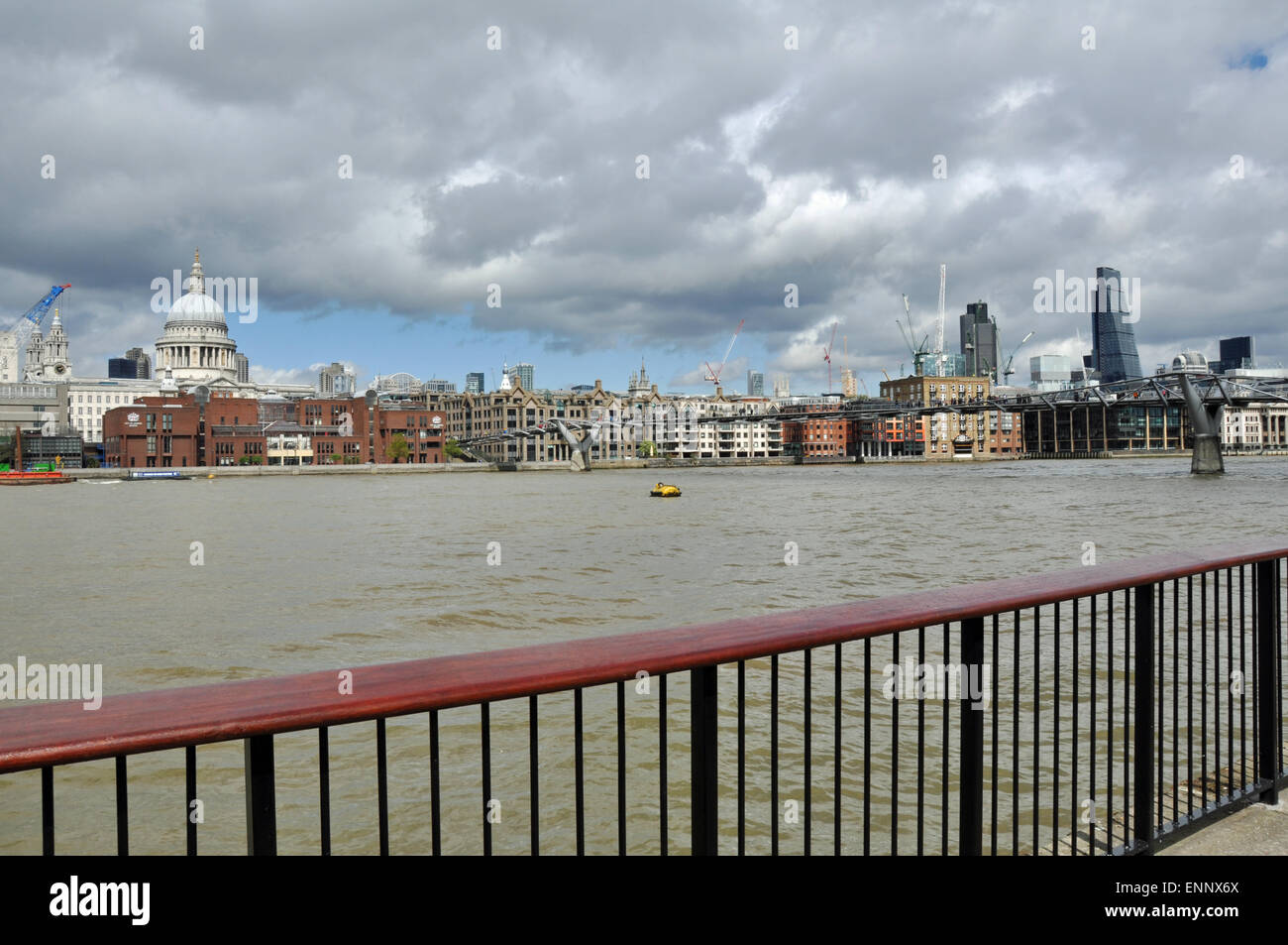 River Thames, a view to the north bank and St. Paul's Cathedral, London, U.K. Stock Photo