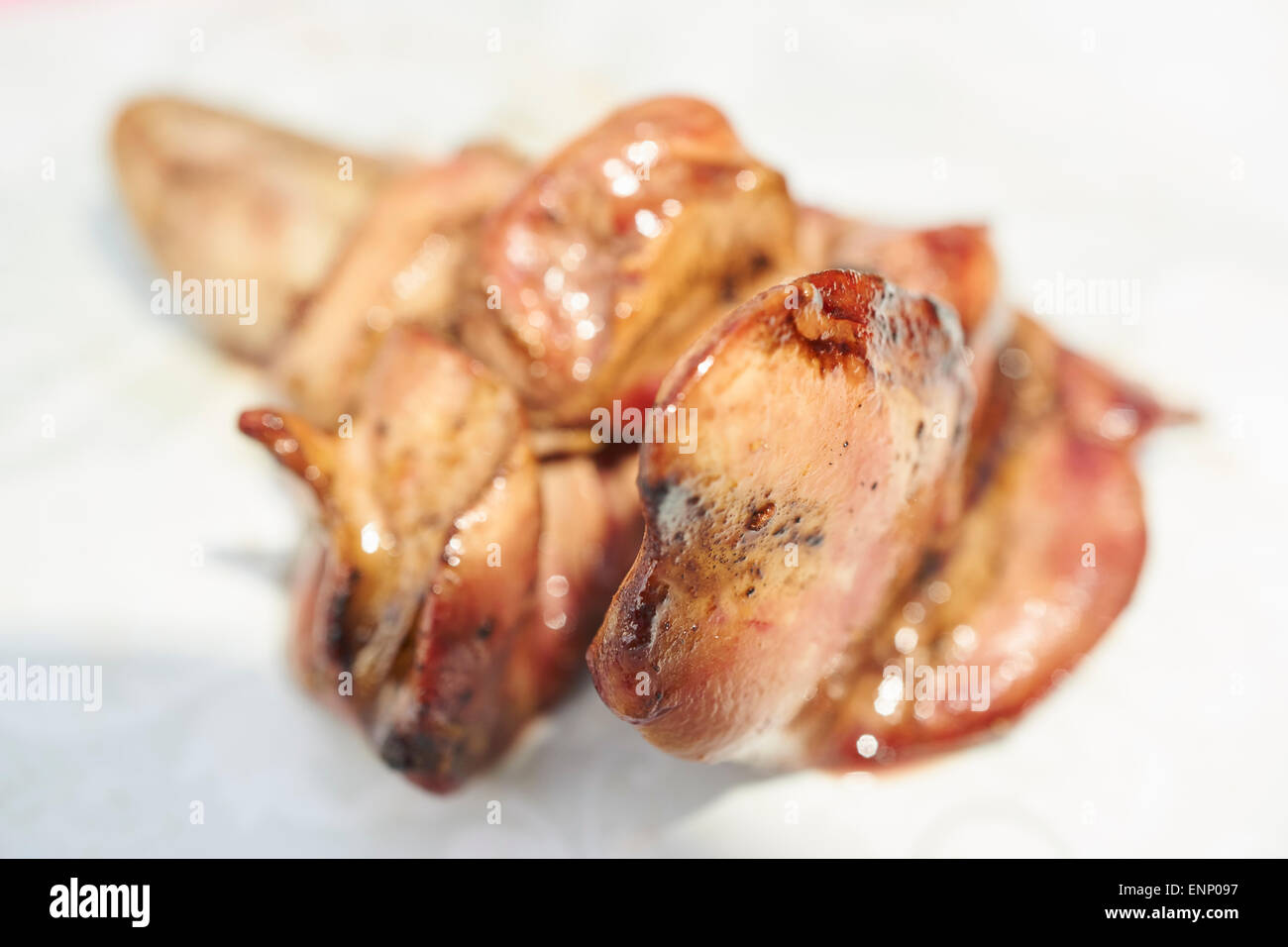 grilled chicken offal, a great treat to many people very long ago Stock Photo