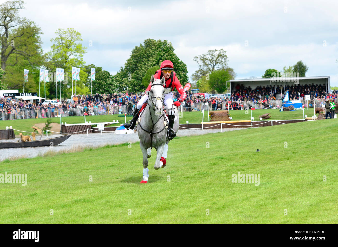 Badminton, UK. 09th May, 2015. Rider Paul Tapner. From Australia on Horse Kilronan, at The Cross Country Test at The Mitsubishi Motors Badminton Horse Trials Credit:  Robert Timoney/Alamy Live News Stock Photo