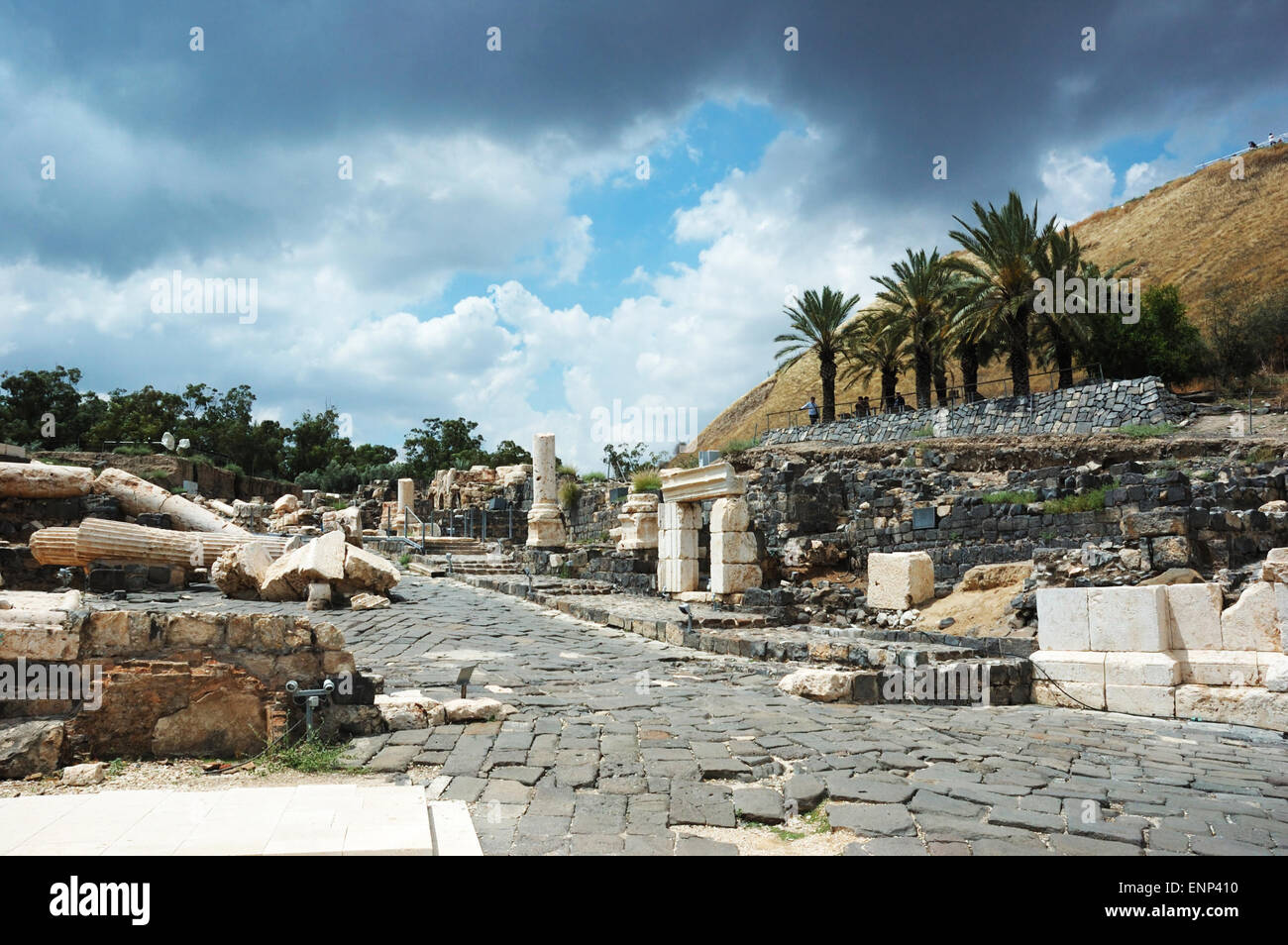 Ruins of ancient city Beit Shean ,Israel Stock Photo