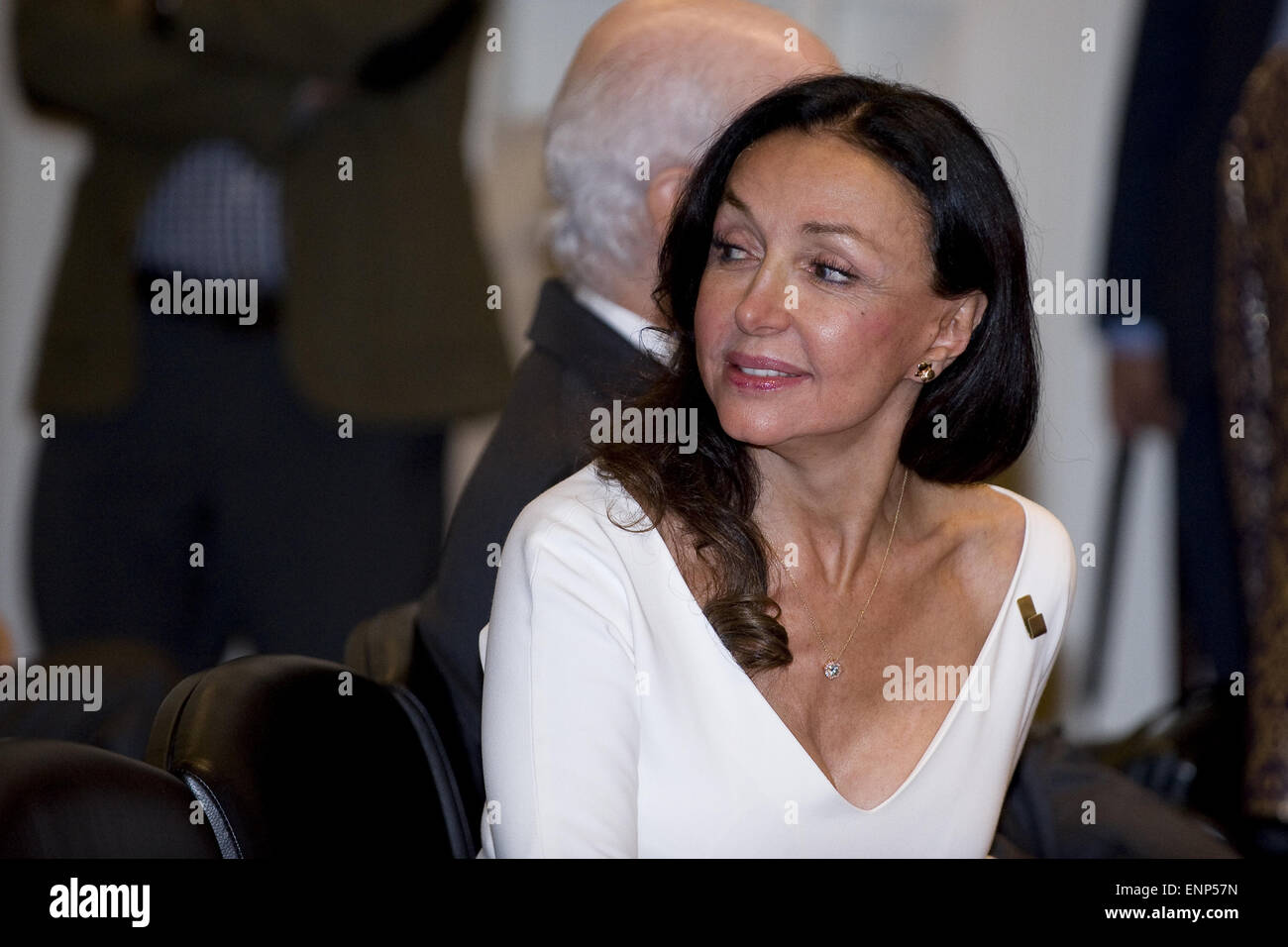 Esther Koplowitz, receive merit badges to work an event held at the