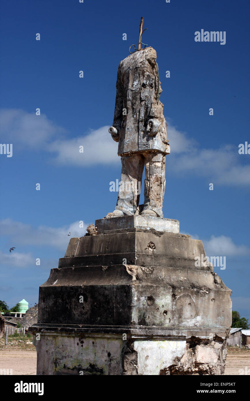 Statue damaged during Sri Lankan Civil War Stock Photo