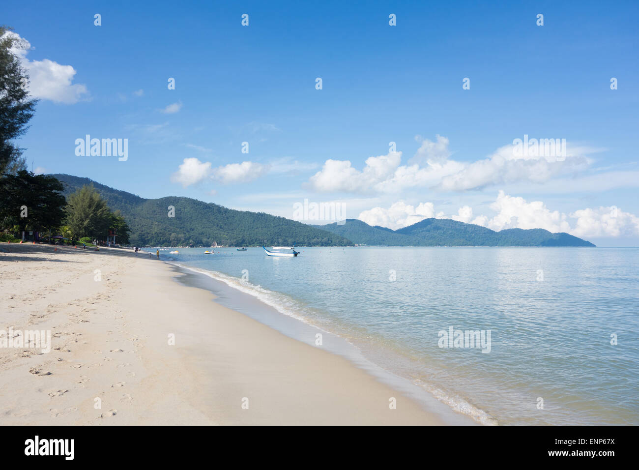 Beautiful tropical sandy beach Penang Malaysia Stock Photo Alamy