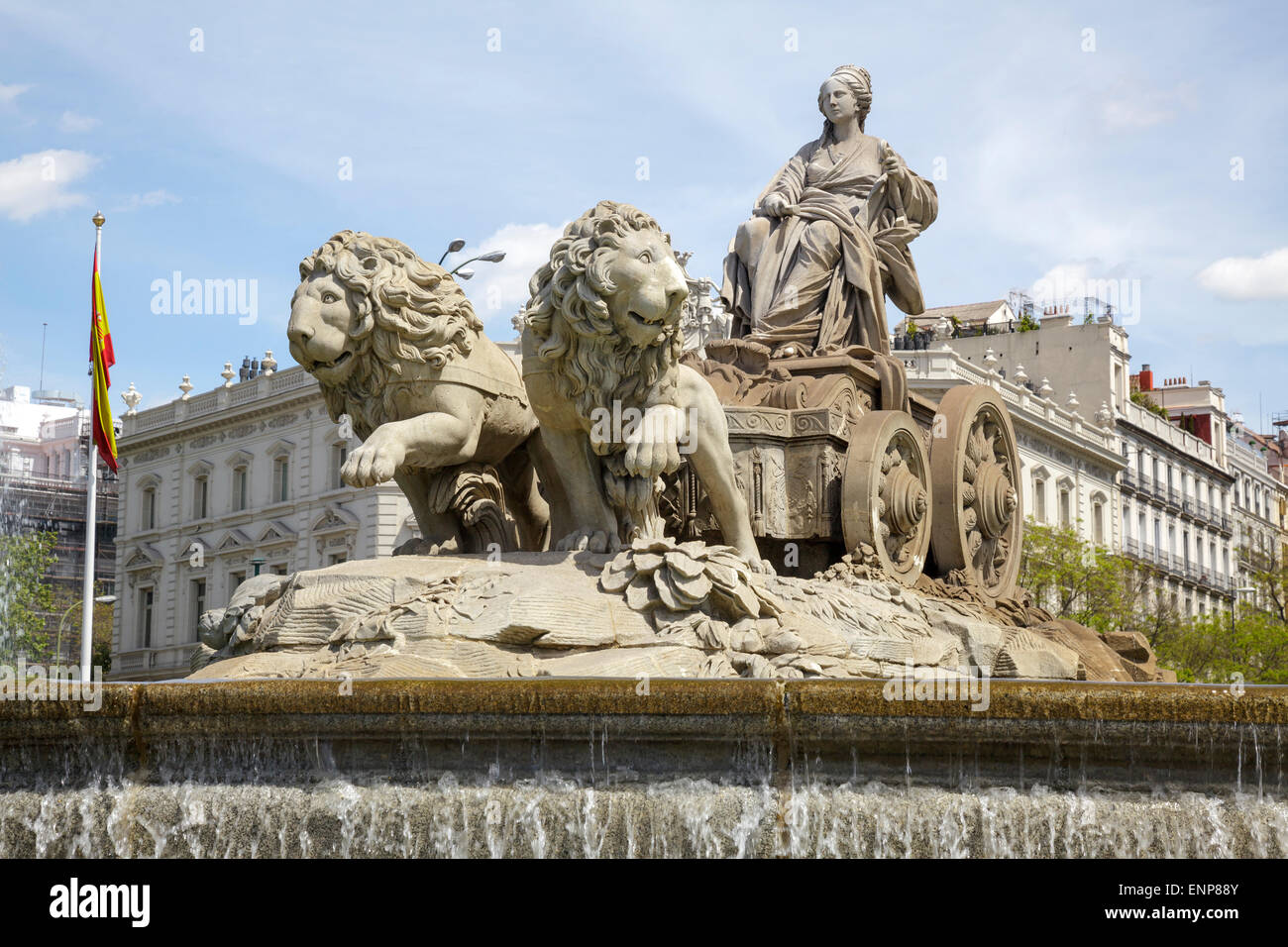 Cibeles Fountain in Cibeles Square, Madrid, Spain Stock Photo