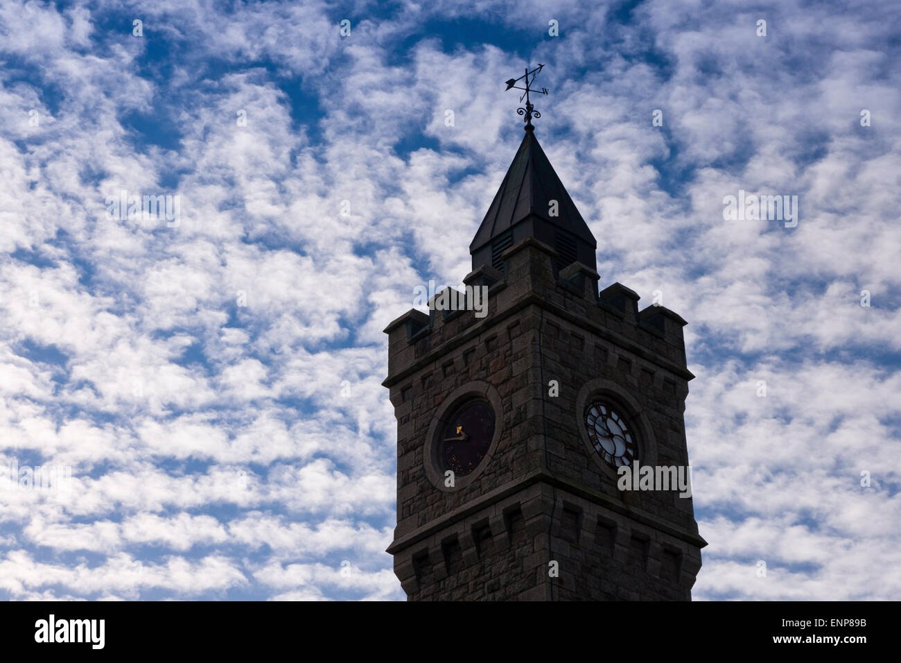 Porthleven Church Clock Tower, Cornwall, South West,Uk Stock Photo Alamy