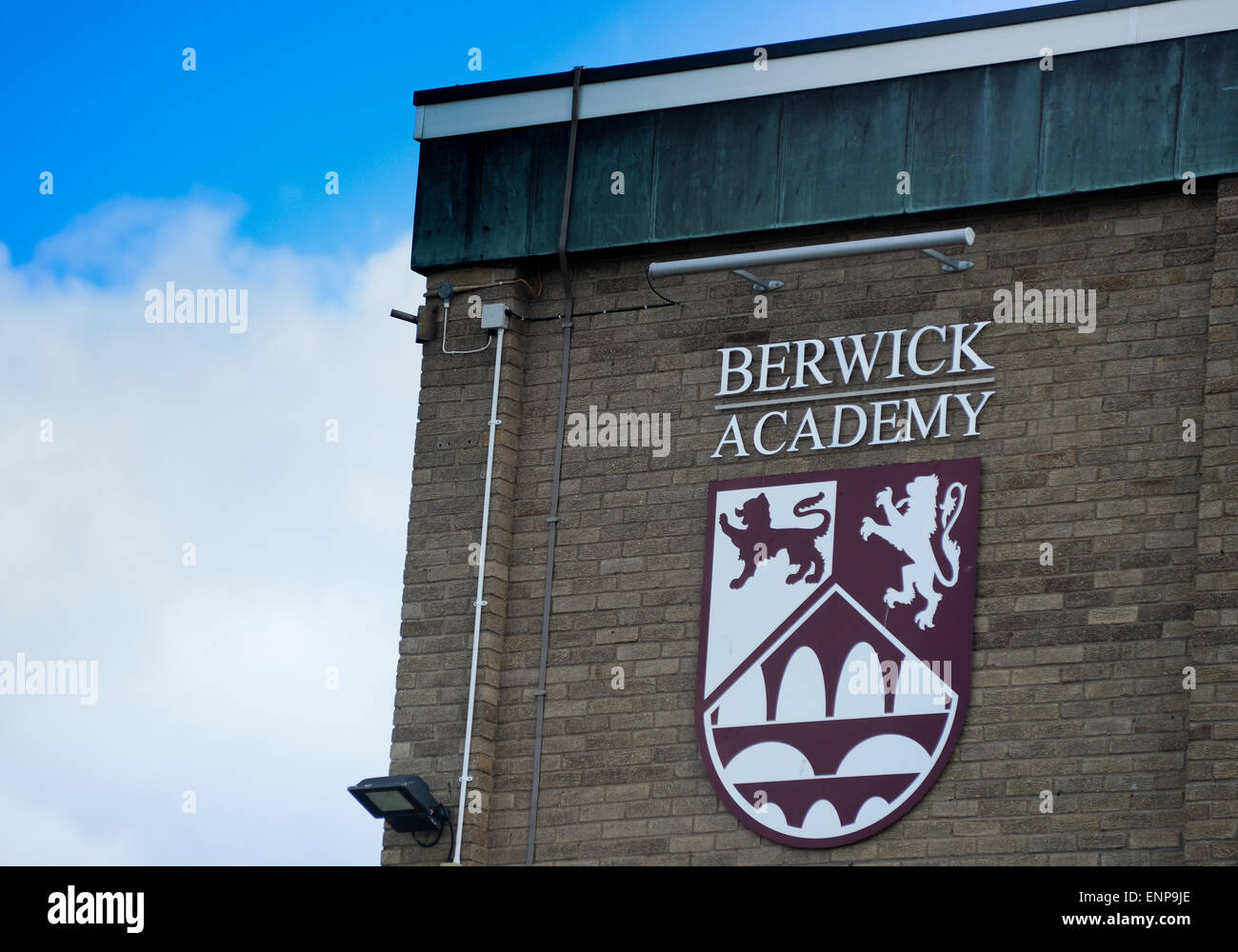 Berwick Academy, the only high school in Berwick upon Tweed Stock Photo