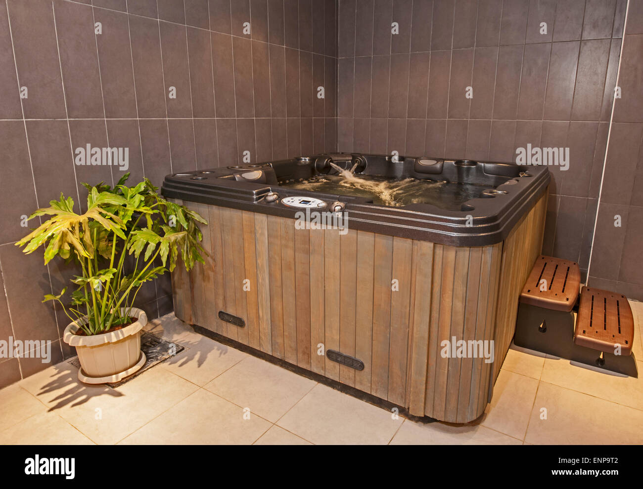 Closeup of a jacuzzi in private room of luxury health spa Stock Photo