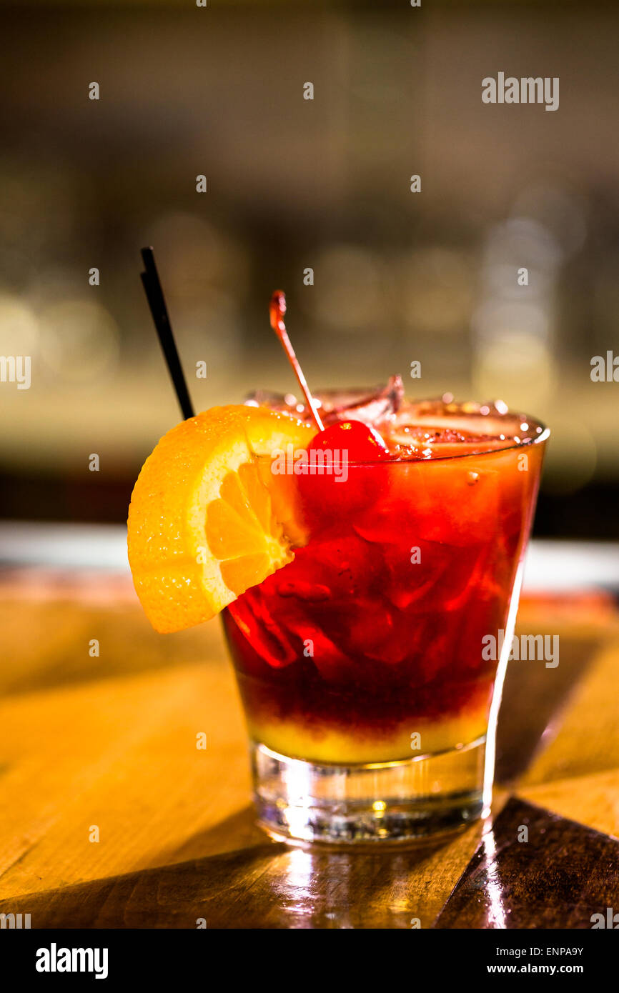 Bartender making Red Sangria in Italian restaurant Stock Photo Alamy