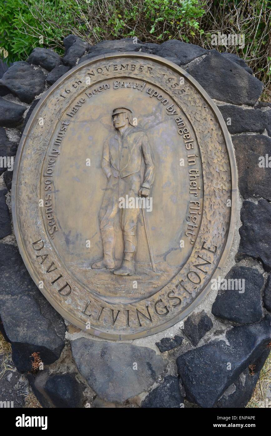 David Livingstone memorial at Vitoria Falls Africa Stock Photo