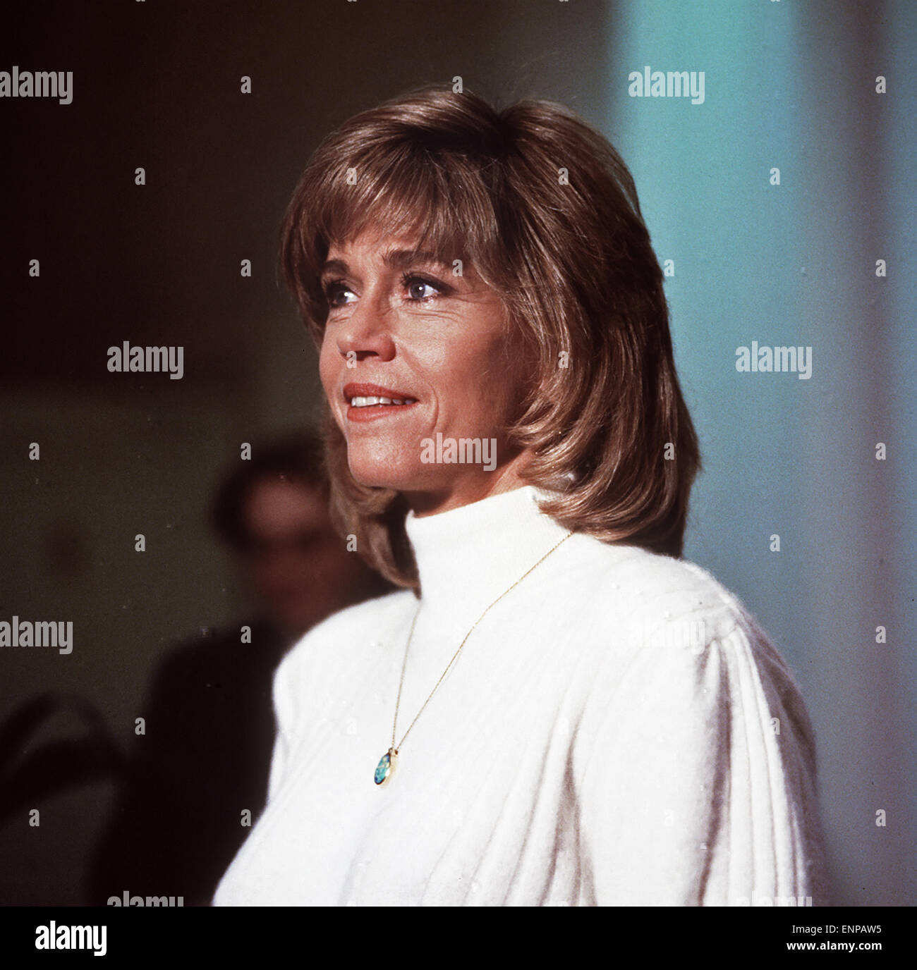 Die US-amerikanische Schauspielerin Jane Fonda, Portrait, 1986. US-American actress and Film Star Jane Fonda, 1986. Stock Photo