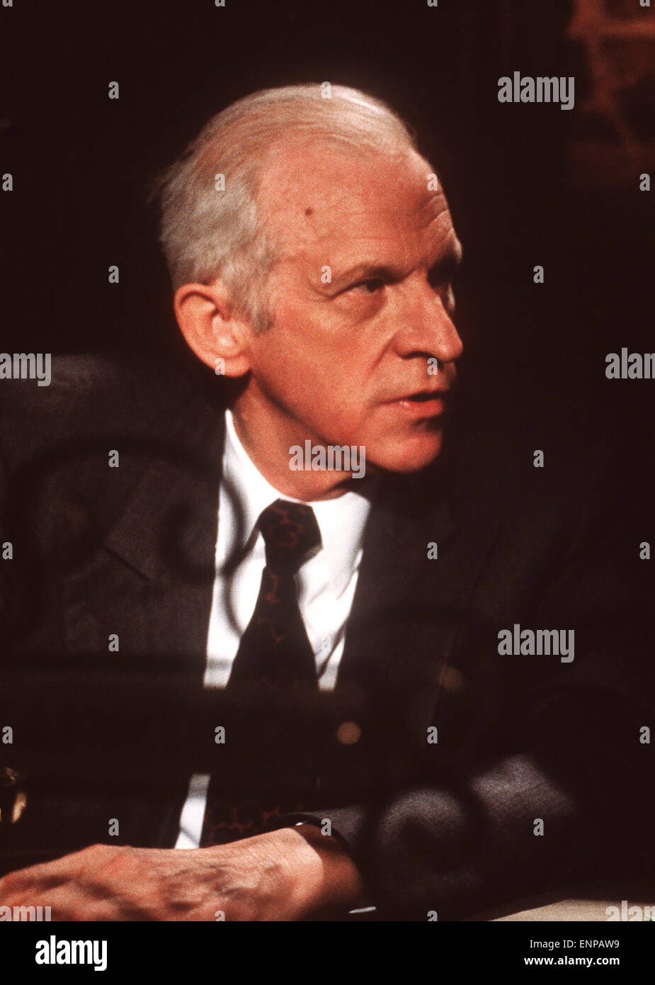 Hans Abich (1918 - 2003), Filmproduzent, Radio-Bremen-Intendant und ARD-Programmdirektor, Portrait circa 1970er. German Film pro Stock Photo