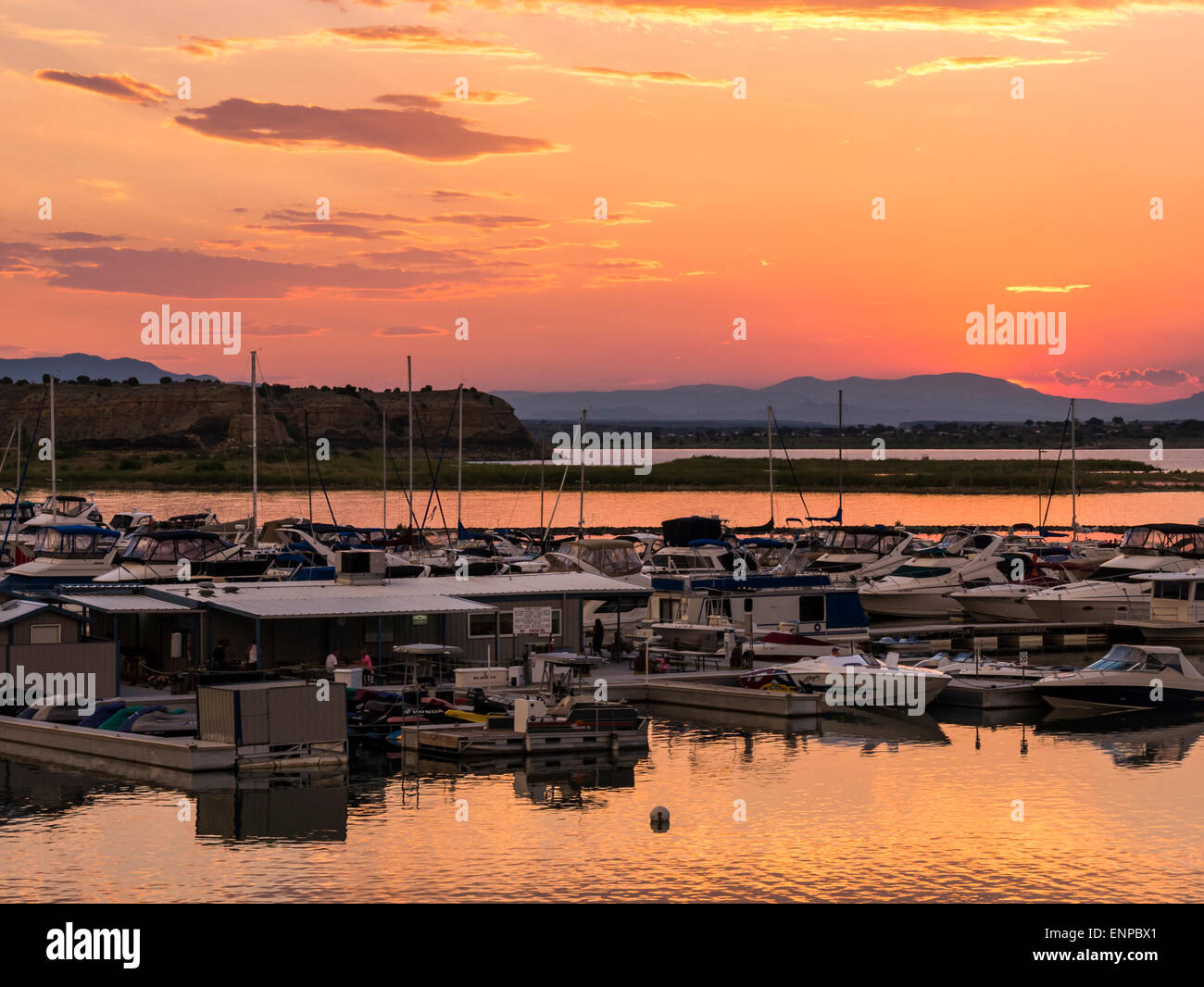 Sunset, South Shore Marina, Lake Pueblo State Park, Pueblo, Colorado Stock Photo Alamy