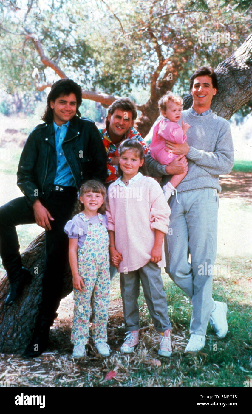 Full House, Sitcom, USA 1987 - 1995, Staffel 1, Darsteller: (v. l.) John Stamos, Dave Coulier, Mary Kate oder Ashley Olsen, Bob  Stock Photo