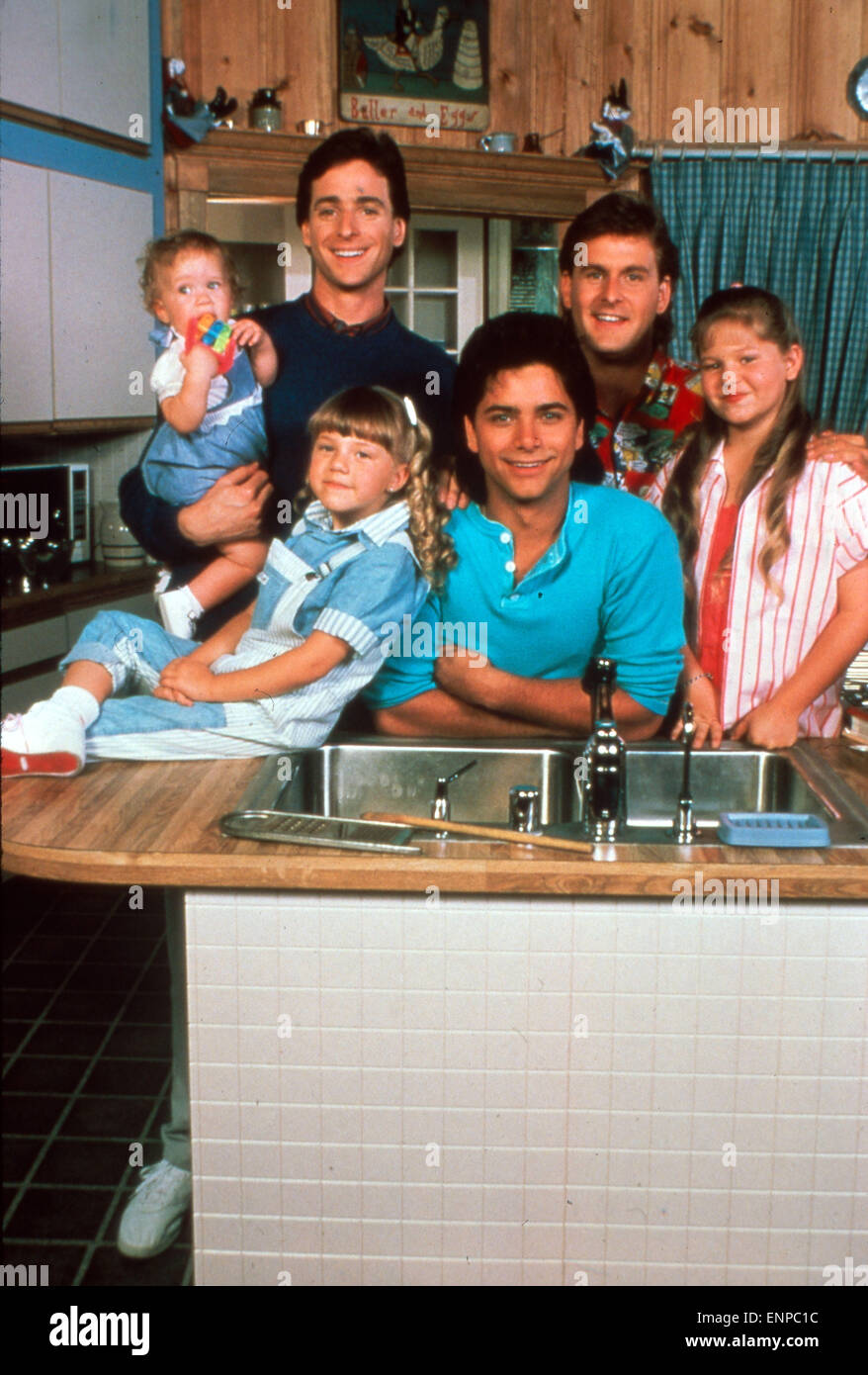 Full House, Sitcom, USA 1987 - 1995, Staffel 1, Darsteller: (v. l.) Mary Kate oder Ashley Olsen, Bob Saget, Dave Coulier, Candac Stock Photo