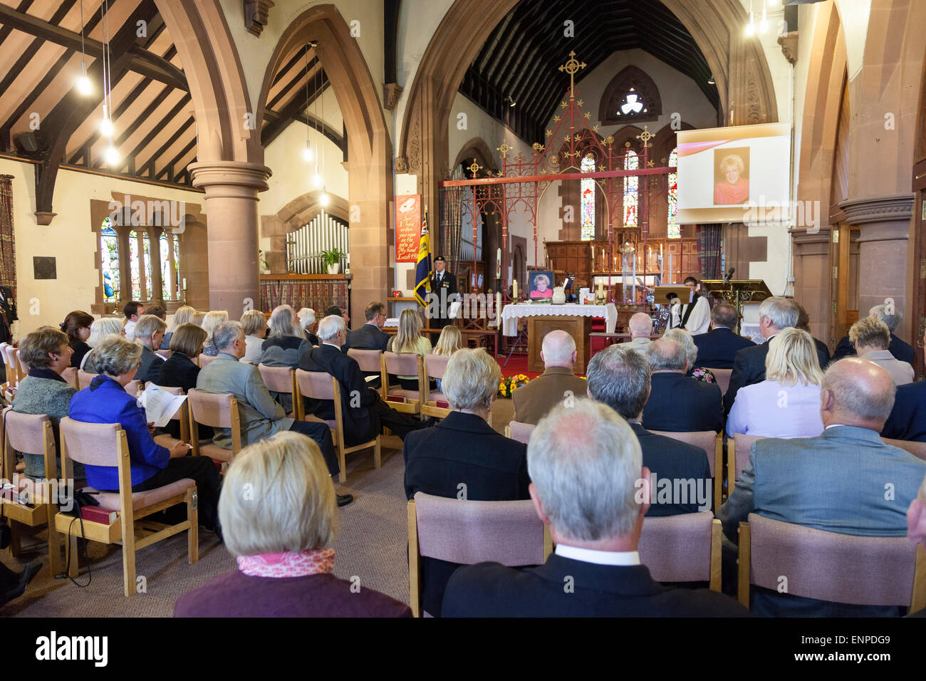 Holy Trinity Church, Chesterton, UK. 8 May 2015. The Memorial Service for the life of Singer/Songwriter Jackie Trent. Credit:  John Henshall / Alamy Live News PER0550 Stock Photo