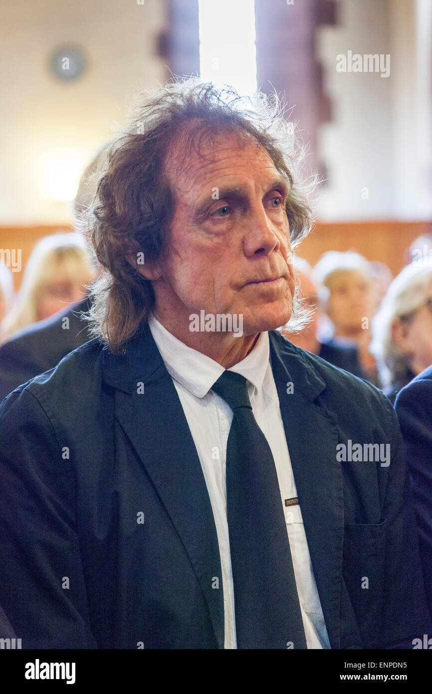 Holy Trinity Church, Chesterton, UK. 8 May 2015. Former Stoke City, Everton and Aston Villa footballer Mike Pejic at the Memorial Service for the life of Singer/Songwriter Jackie Trent. Credit:  John Henshall / Alamy Live News PER0553 Stock Photo