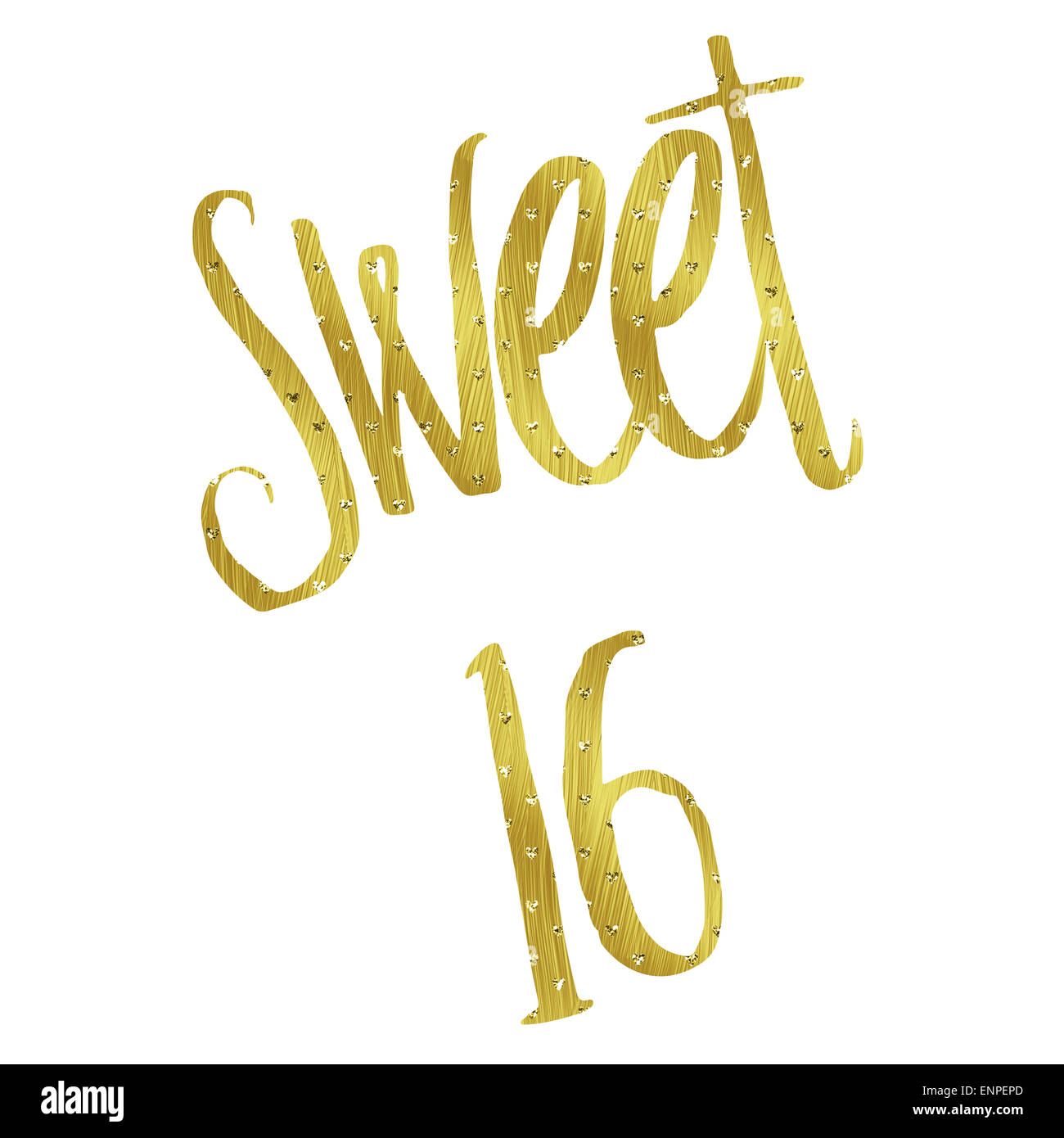 Sweet 16 Birthday Gold Faux Foil Metallic Glitter Inspirational Quote ...