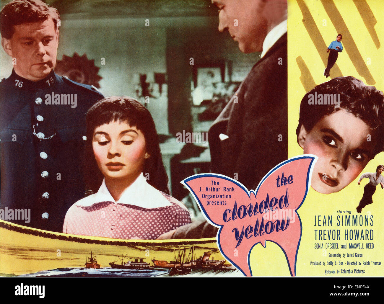The Clouded Yellow, aka: Auf falscher Spur, Großbritannien 1950, Regie: Ralph Thomas, Darsteller: Jean Simmons (Mitte) Stock Photo