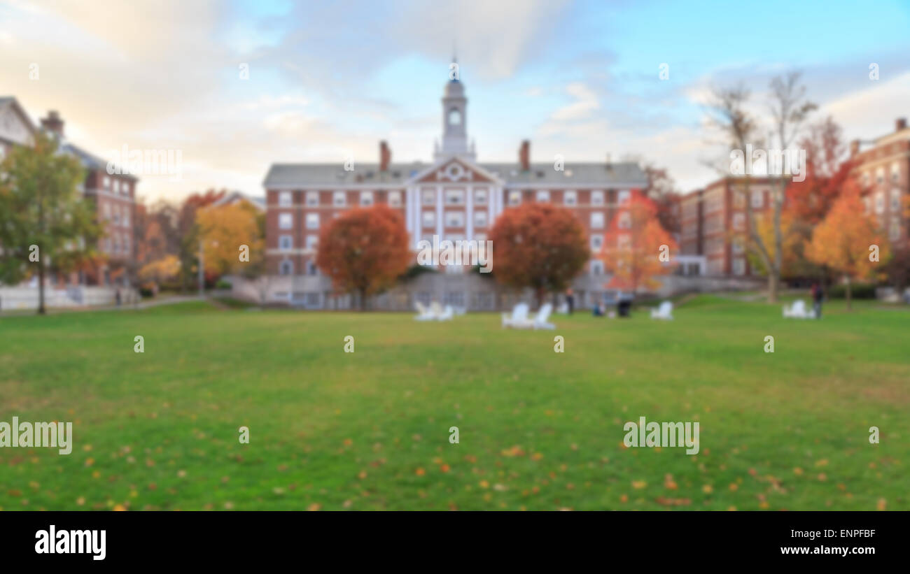 Blurred background of undergrad a traditional college campus on the eastern seaboard of the USA. Stock Photo