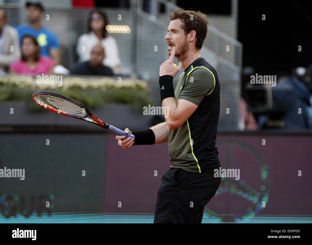 Madrid, Spain. 9th May, 2015. 09.05.2015 Madrid, Spain. Andy Murray in action against Kei Nishikor in the S Final of the Madrid Open tennis. Credit:  Michael Cullen/ZUMA Wire/Alamy Live News Stock Photo